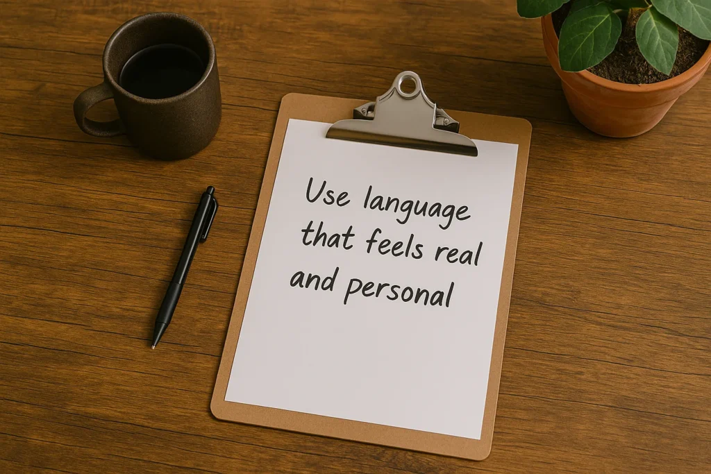 Use language that feels real and personal