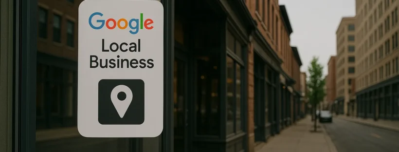 Google local business sign on storefront