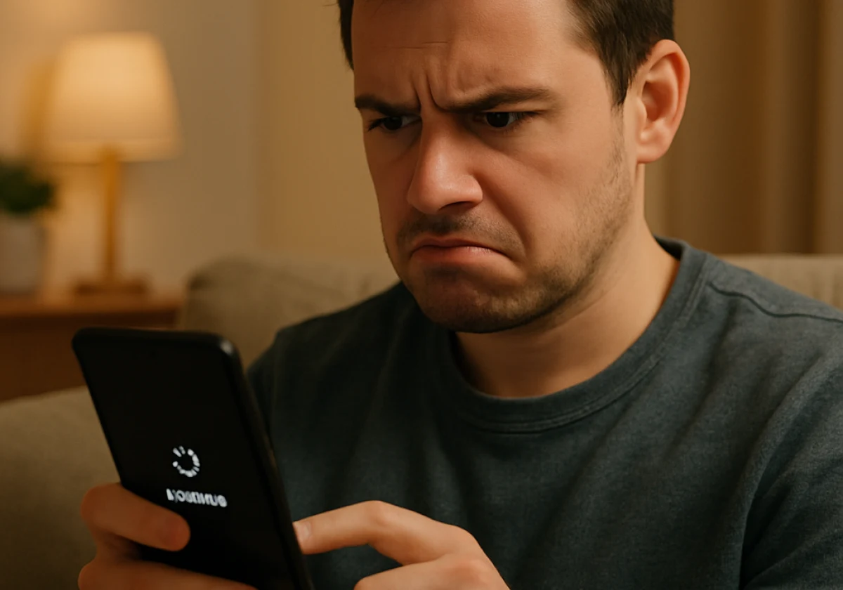 Person holding a smartphone with both hands